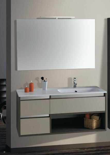 Set Mobile Lavabo Dx Specchio LED Arredo Bagno Moderno Texas120 CERAMICHEMIRANDA