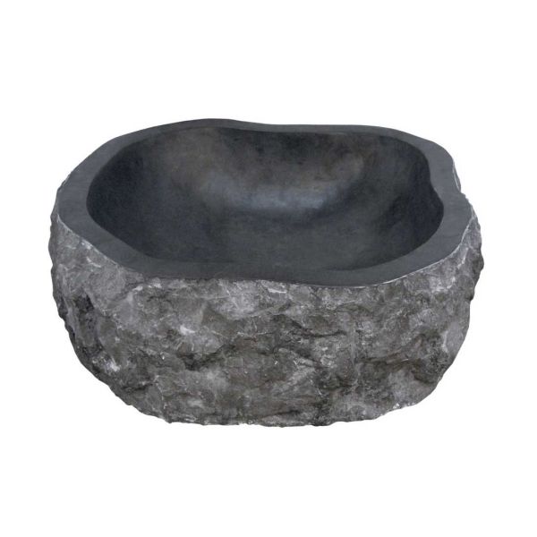 Lavabo Appoggio Ø 45X15 H Marmo Nero Design Astratto CERAMICHEMIRANDA