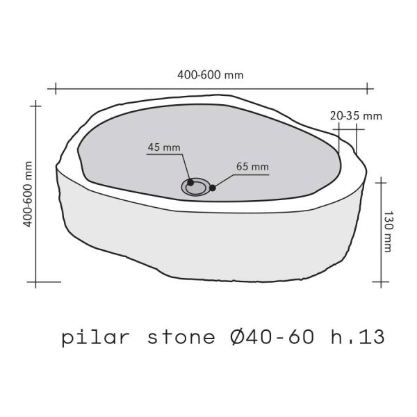 Lavabo Appoggio Ø40/60x H15 cm Marmo Effetto Pietra Riverstone CERAMICHEMIRANDA