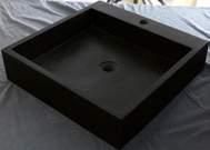 Lavabo Appoggio Marmo Basalto Nero Quadro 50x50 CERAMICHEMIRANDA