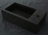 Lavabo Appoggio Marmo Basalto Nero Mini Rettangolo 36x20 CERAMICHEMIRANDA