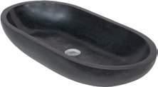 Lavabo Appoggio Marmo Basalto Nero Ovale 35X70 CERAMICHEMIRANDA