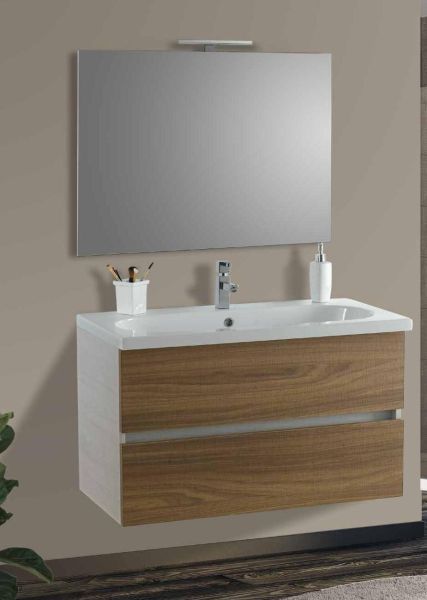 Set Mobile Lavabo Specchio LED Arredo Bagno Moderno Londra90 CERAMICHEMIRANDA