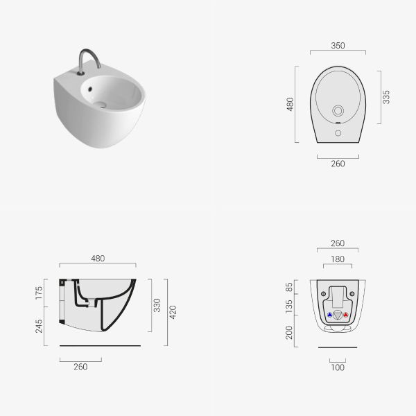 Bidet Moderno Sospeso Design Mascalzone CERAMICHEMIRANDA