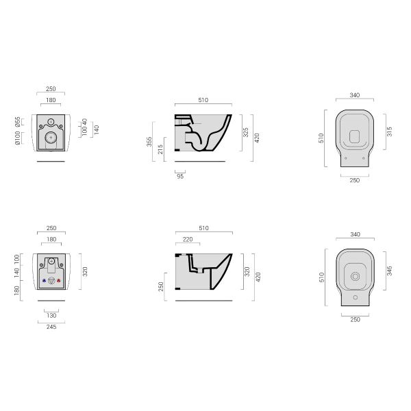 Bidet Sospeso Moderno Design F50 Special CERAMICHEMIRANDA