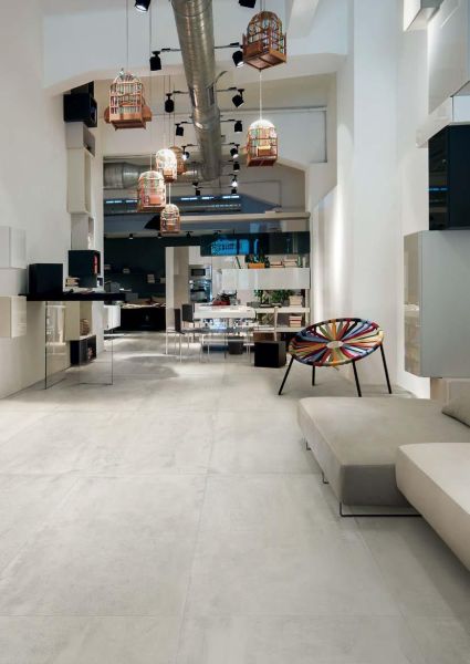 Pavimento Effetto Cemento Prowalk White 90x90 Gres Porcellanato CERAMICHEMIRANDA