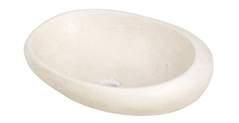 Lavabo Appoggio 40X60 Marmo Bianco Design Boule CERAMICHEMIRANDA