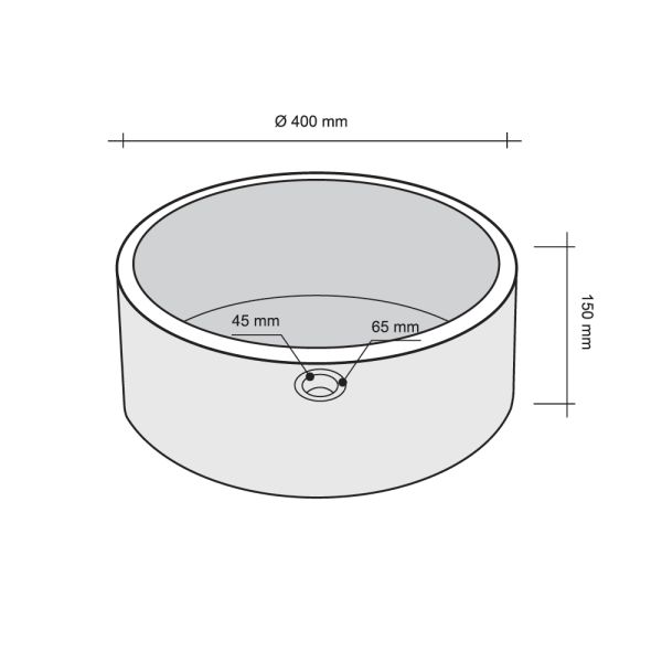 Lavabo Appoggio Ø 40X15 H Marmo Beige Design Cerchio CERAMICHEMIRANDA