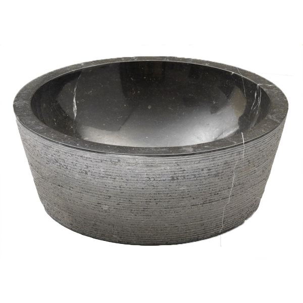 Lavabo Appoggio Marmo Nero Ø 40X15 H Design Cilindro CERAMICHEMIRANDA