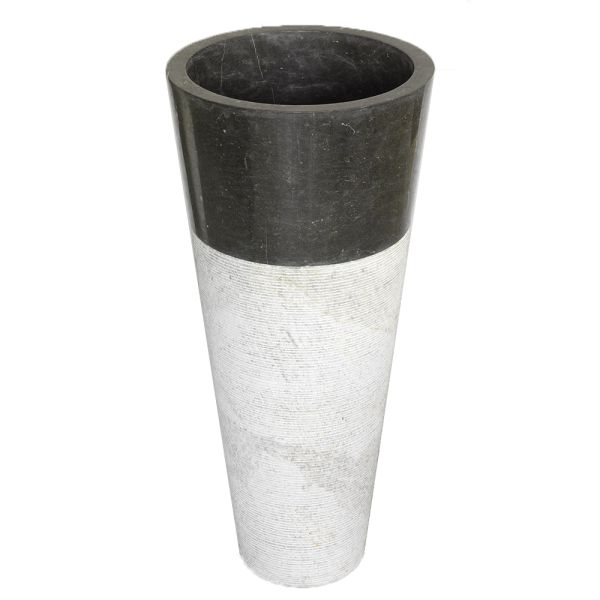 Lavabo Freestanding Marmo Nero Ø 40X90 H Design Conico CERAMICHEMIRANDA
