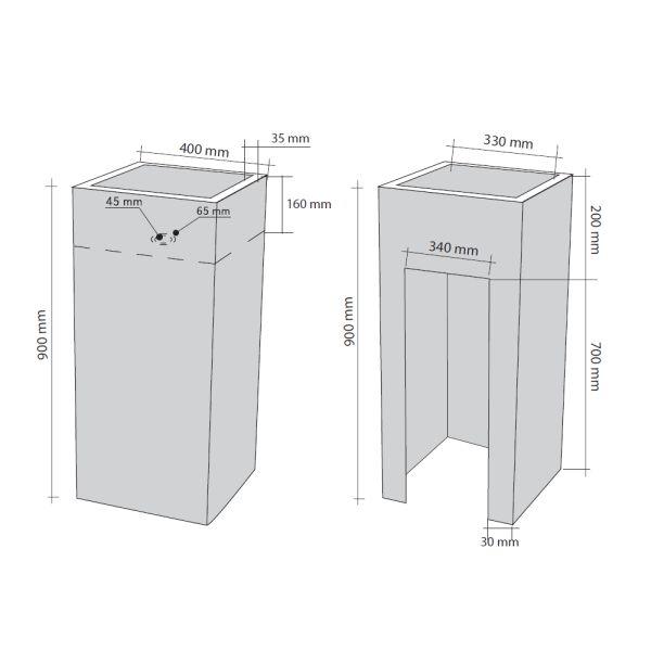 Lavabo Freestanding Marmo Nero 40x40 Design Cubo CERAMICHEMIRANDA