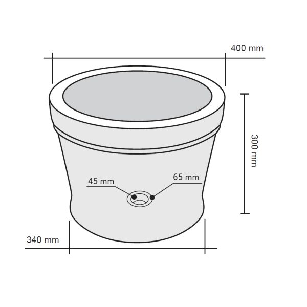 Lavabo Appoggio Ø 40X30 H Marmo Crema Design Secchio CERAMICHEMIRANDA