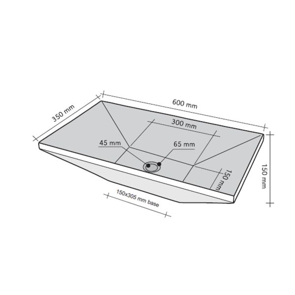 Lavabo Appoggio 35x60 Marmo Beige Design Trapezio CERMICHEMIRANDA