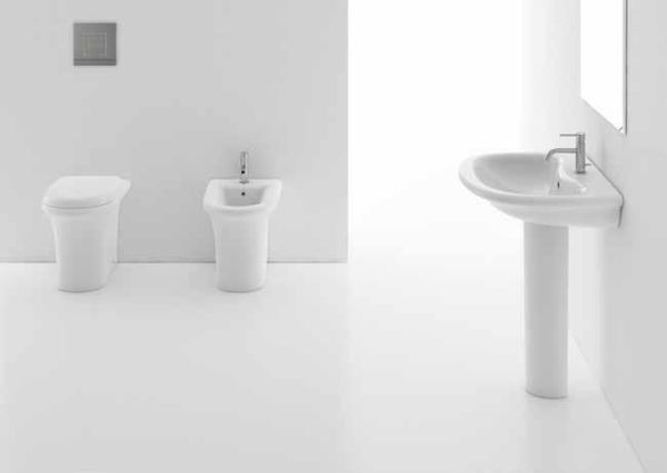 Set Sanitari Filo Parete Moderni Coprivaso Ammortizzato Design H20 CERAMICHEMIRANDA