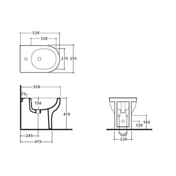 Bidet Filo Parete Moderno Design Soul CERAMICHEMIRANDA