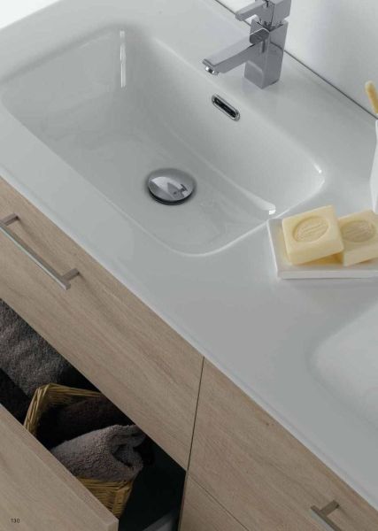 Set Mobile Doppia Vasca Specchio LED Bagno Moderno Londra120 CERAMICHEMIRANDA