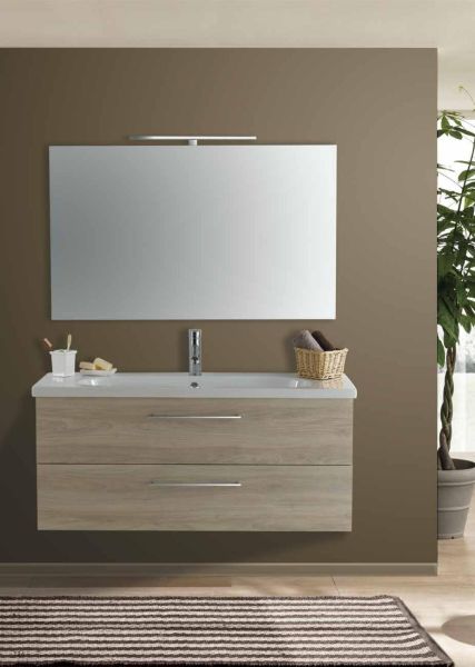 Set Mobile Lavabo Specchio LED Arredo Bagno Moderno Londra100 CERAMICHEMIRANDA