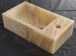 Lavabo Appoggio 36x20 Marmo Onice Design Mini Rettangolo CERAMICHEMIRANDA