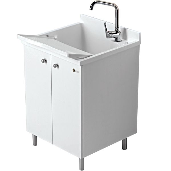 Mobile Lavatoio 60x60 CM Montegrappa Doppia Anta Bianco Opaco CERAMICHEMIRANDA