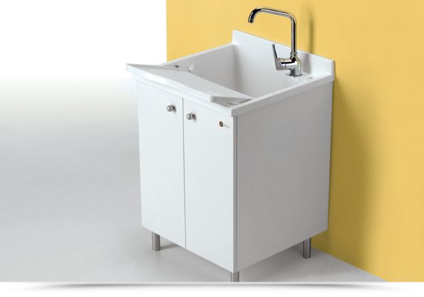 Mobile Lavatoio 60x60 CM Montegrappa Doppia Anta Bianco Opaco CERAMICHEMIRANDA