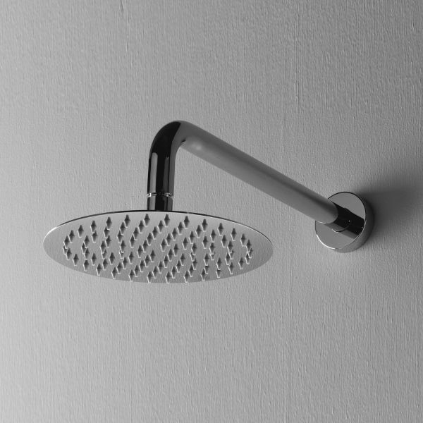 Kit Doccia Rotondo Con Soffione Braccio Doccetta Anticalcare E Presa Acqua Flex Cromo Lucido CERAMICHEMIRANDA