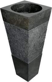 Lavabo Freestanding Marmo Nero 40X40 Design Piramide CERAMICHEMIRANDA