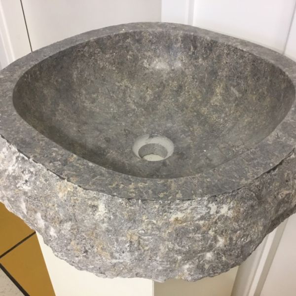 Lavabo Appoggio Ø 45X15 H Marmo Fumè Design Astratto CERAMICHEMIRANDA