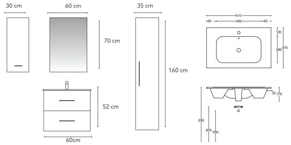 Colonna Moderna Arredo Bagno Londra CERAMICHEMIRANDA