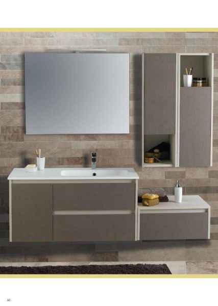 Set Mobile Base Lavabo SX Specchio LED Arredo Bagno Moderno California CERAMICHEMIRANDA