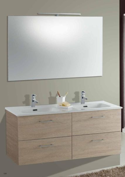 Set Mobile Doppia Vasca Specchio LED Bagno Moderno Londra120 CERAMICHEMIRANDA