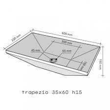 Lavabo Appoggio Marmo Nero 35x60 Design Trapezio CERAMICHEMIRANDA