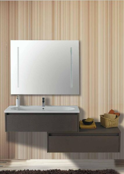 Set Mobile Lavabo Specchio LED Arredo Bagno Moderno Danimarca135 CERAMICHEMIRANDA