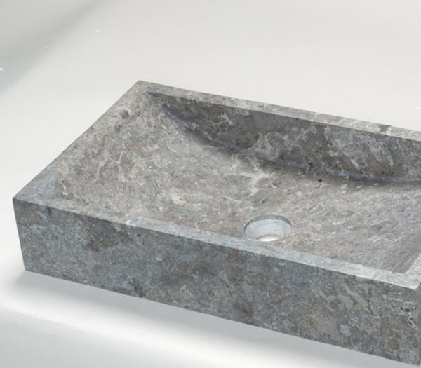 Lavabo Appoggio 35x60 Marmo Grigio Design Simmetrie CERAMICHEMIRANDA