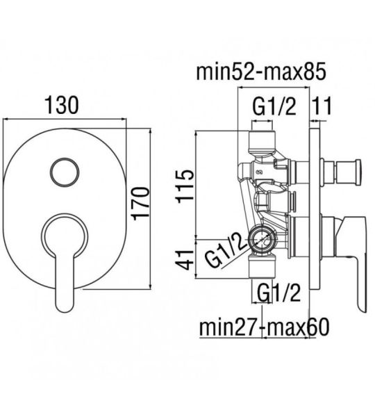 Miscelatore Incasso Doccia Con Deviatore ABC Nobili Arredo Bagno Moderno CERAMICHEMIRANDA