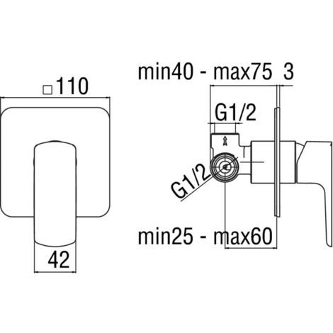 Miscelatore Incasso Doccia Acquaviva Nobili Arredo Bagno Moderno CERAMICHEMIRANDA