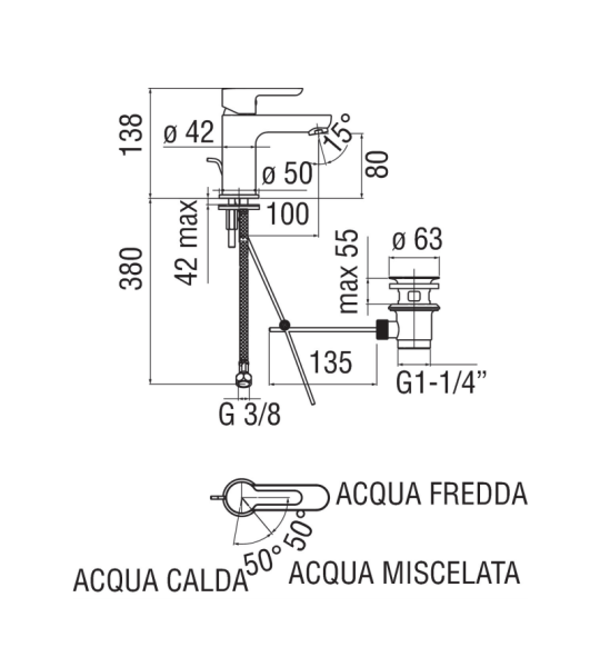 Rubinetto Lavabo ABC Nobili Arredo Bagno Moderno CERAMICHEMIRANDA
