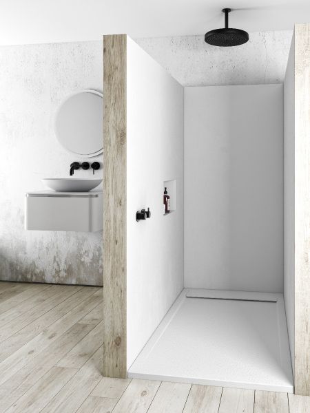 Piatto Doccia In Resina 80x120 Griglia In Tinta Moderno Colorato Effetto Pietra Slim CERAMICHEMIRANDA