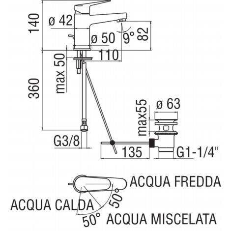 Rubinetto Lavabo Blues Nobili Arredo Bagno Moderno CERAMICHEMIRANDA