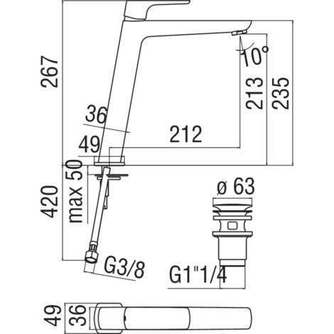 Rubinetto Lavabo Alto A Bacinella Acquaviva Nobili Arredo Bagno Moderno CERAMICHEMIRANDA