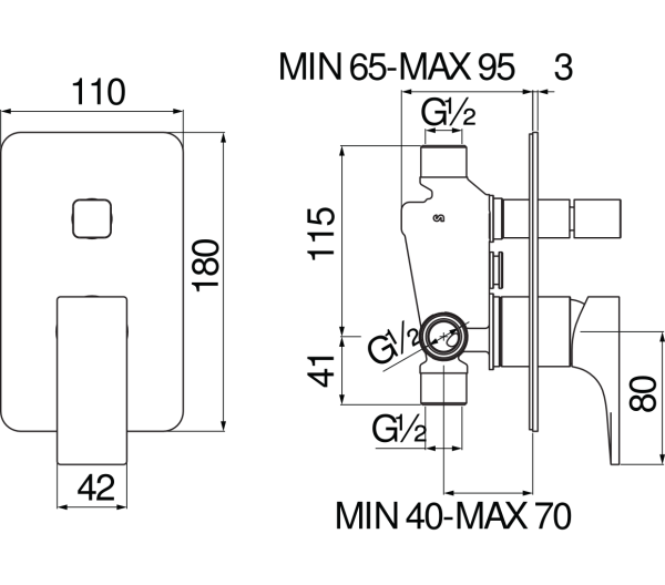 Miscelatore Incasso Doccia Con Deviatore Seven Nobili Arredo Bagno Moderno CERAMICHEMIRANDA