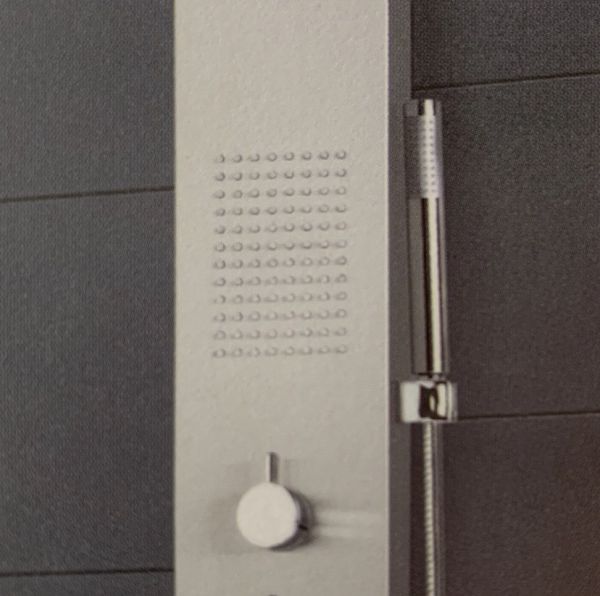 Pannello Doccia Nilo Acciaio Inox Brush Super Slim 200x15cm CERAMICHEMIRANDA