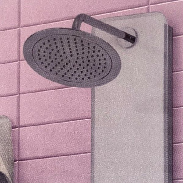 Pannello Doccia Yukon Alluminio E Cristallo Bianco Soffione Orientabile 150x22cm CERAMICHEMIRANDA