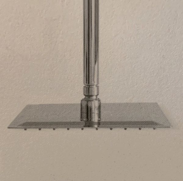 Soffione Super Slim Quadrato Acciaio Inox Braccio A Soffitto Varie Dimensioni CERAMICHEMIRANDA