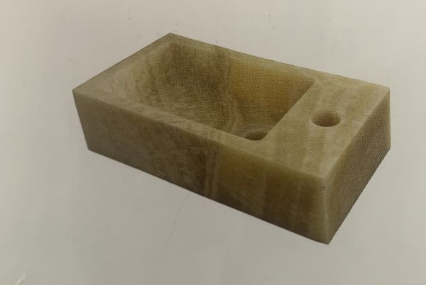 Lavabo Appoggio 36x20 Marmo Onice Design Mini Rettangolo CERAMICHEMIRANDA