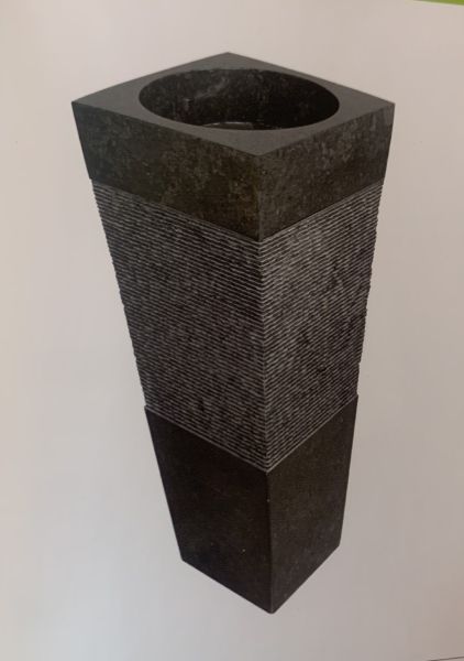 Lavabo Freestanding Marmo Nero 40X40 Design Piramide CERAMICHEMIRANDA
