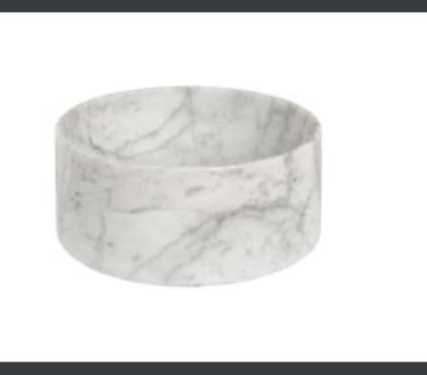 Lavabo Appoggio Marmo Carrara Bianco Cilindro Ø.40 h.18 CERAMICHEMIRANDA