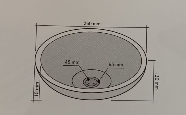 Lavabo Appoggio Ø 26X13 H Marmo Basalto Nero Mini Tondo CERAMICHEMIRANDA