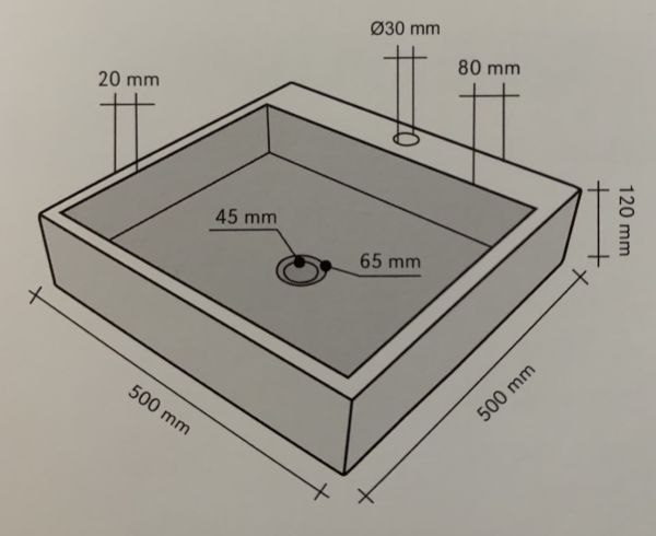 Lavabo Appoggio 50x50 Marmo Onice Design Quadrato CERAMICHEMIRANDA