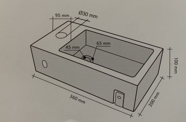 Lavabo Appoggio 36x20 Marmo Onice Design Mini Rettangolo CERAMICHEMIRANDA